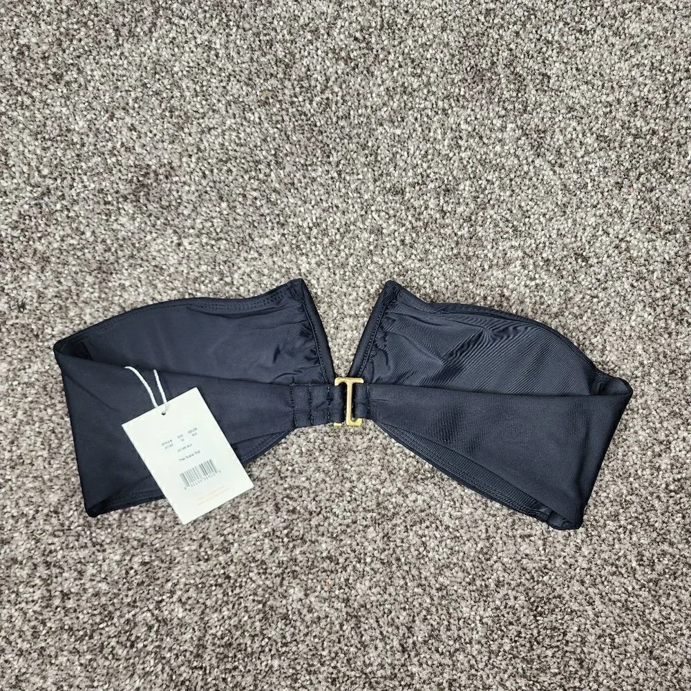 NWT Andie The Scala Padded Bandeau Bikini Top Black Medium